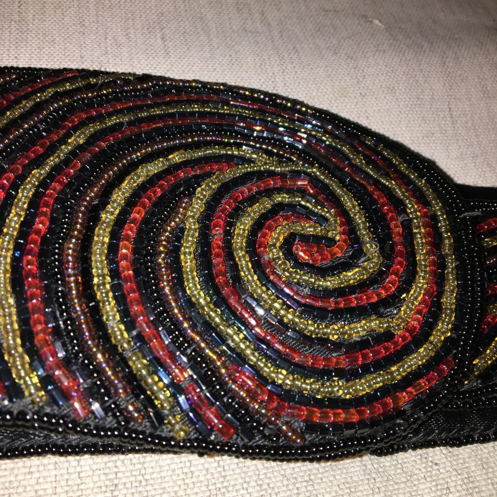 Vintage Retro 80s Multicolored Beaded La Regale Belt
